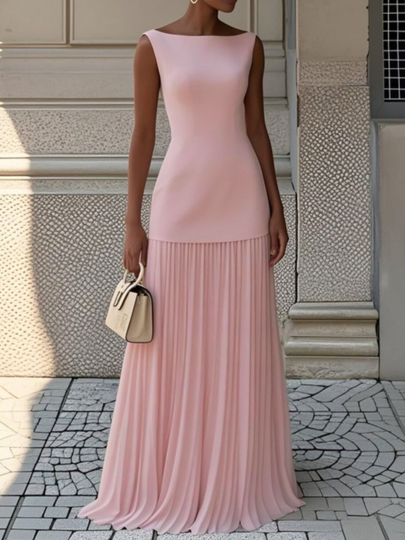 Trendsi dress Pink / S Full Size Sleeveless Top and Pleated Maxi Skirt Set Plus Size
