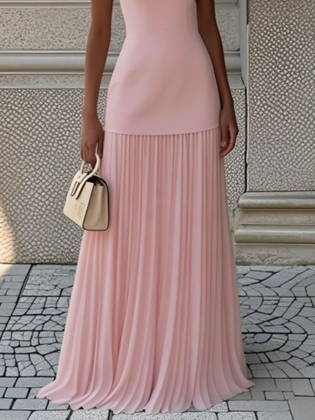 Trendsi dress Full Size Sleeveless Top and Pleated Maxi Skirt Set Plus Size