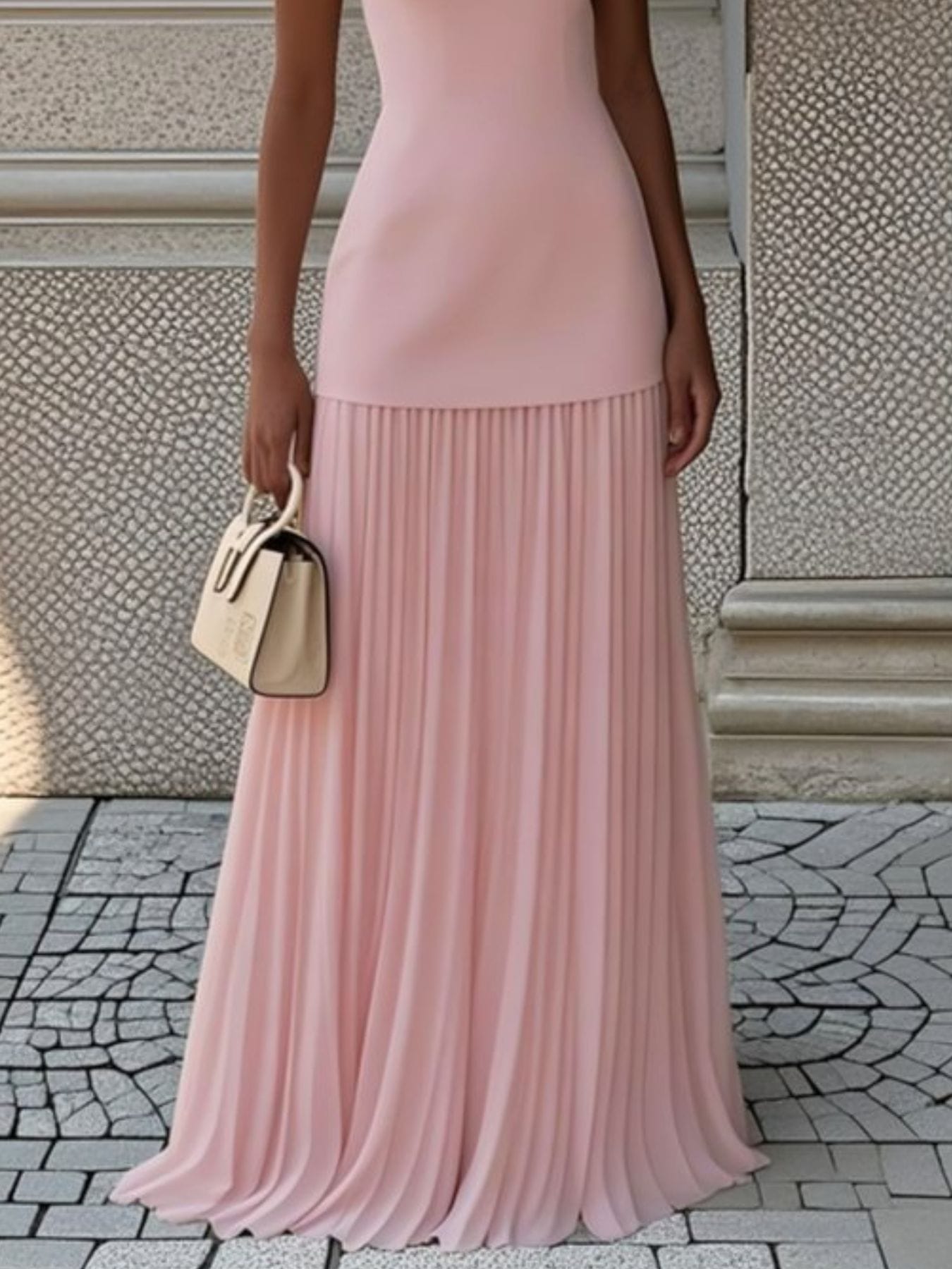 Trendsi dress Full Size Sleeveless Top and Pleated Maxi Skirt Set Plus Size