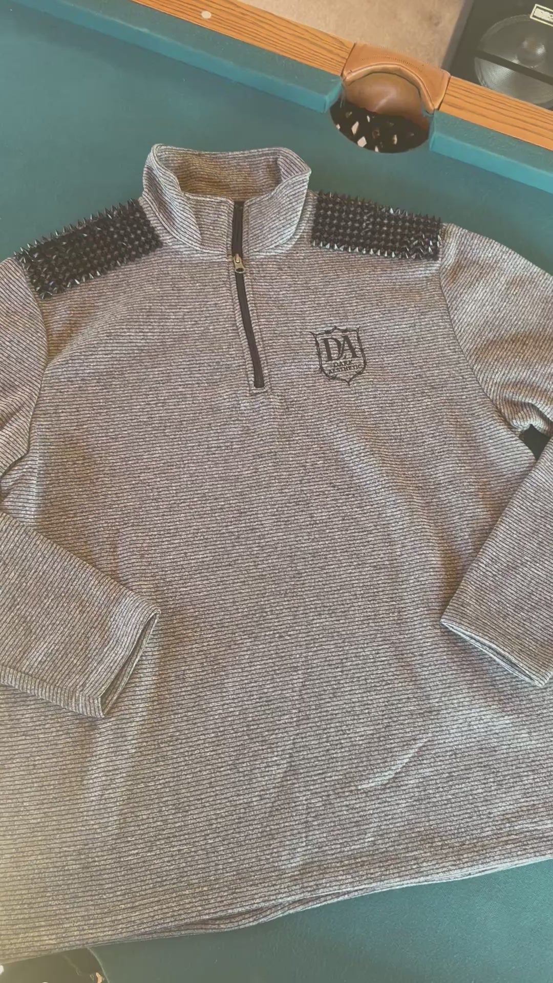 dark aesthetic Obsidian Sentinel quarterzip spike